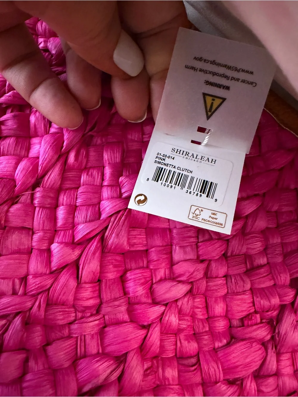 Shiraleah Hot Pink Woven Clutch New With Tags